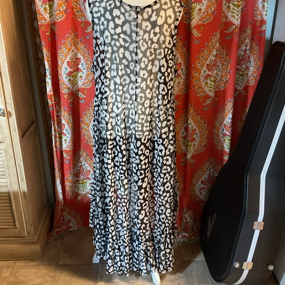 Zadie B’s mesh layering dress smock leopard print 2X - Picture 4 of 5